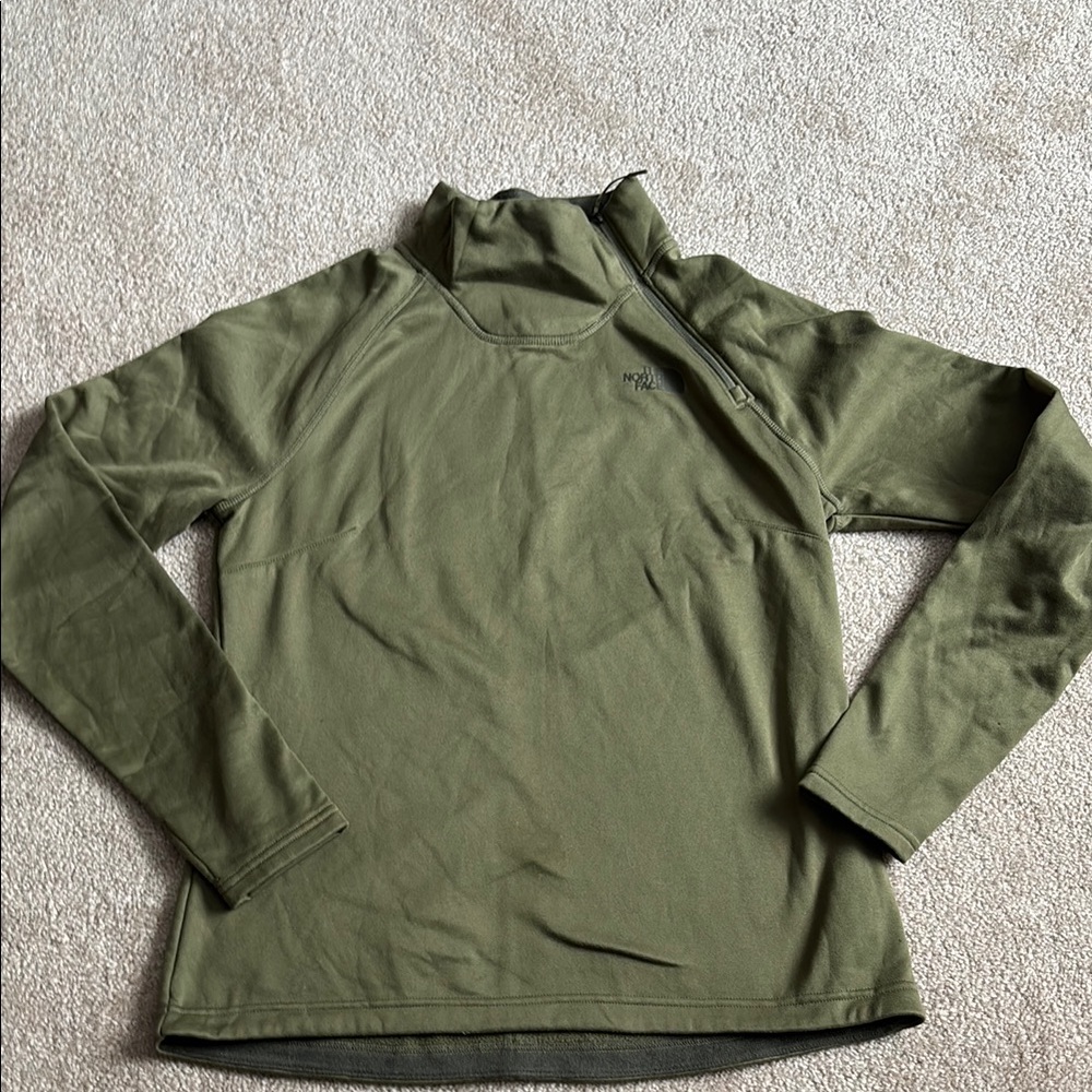North Face Olive Green Pullover Sweatshirt